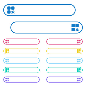 圆形颜色菜单按钮中的组件错误图标。左侧和右侧图标变体