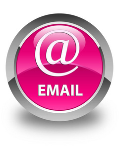 电子邮件 地址图标 光泽粉红色圆形按钮