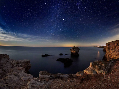 黑夜从海边的黑海