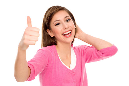 竖起大拇指照片