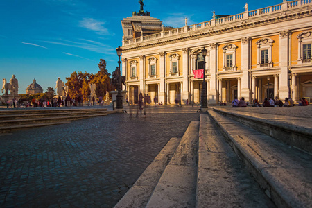 Campidoglio 广场在罗马日落