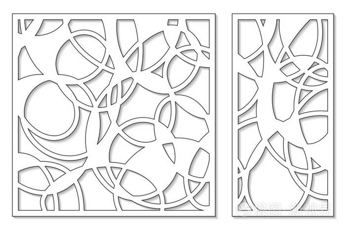 设置切割模板抽象线条几何图案激光切割设置比率1211向量例证