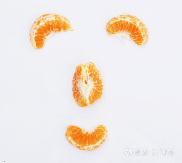 橙色国语或孤立在白色背景上的橘果