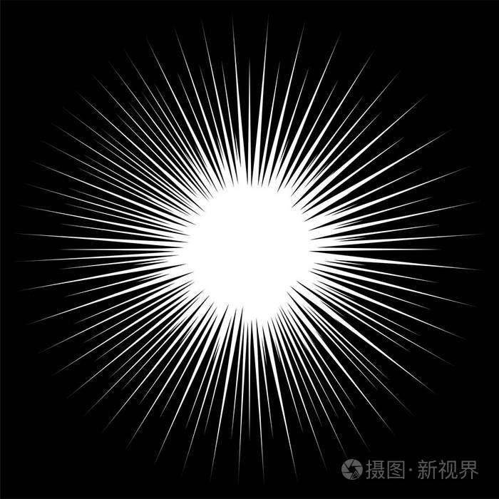 黑白射线矢量插图插画-正版商用图片067ea0-摄图新视界