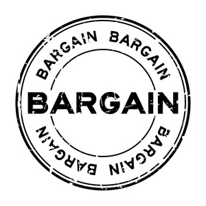 白色背景下的垃圾黑色讨价还价字圆橡皮印章邮票照片