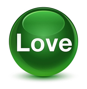 爱玻璃柔和的绿色圆的按钮