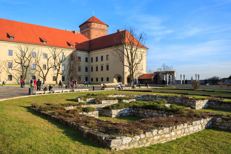 波兰克拉科夫皇家瓦维尔城堡公园的建筑
