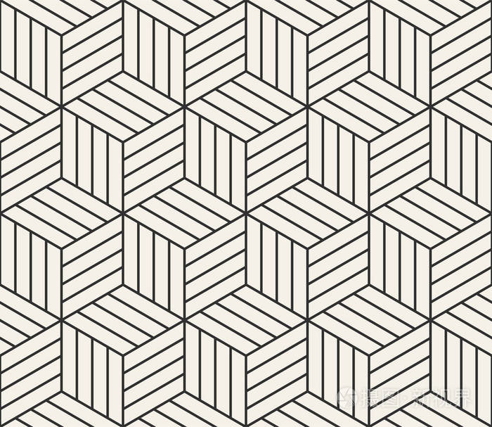 矢量无缝线图案现代时尚的三角形纹理从带区元素重复几何图块