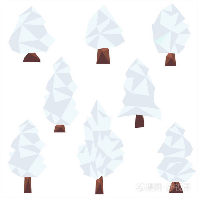 由三角形组成的矢量松树