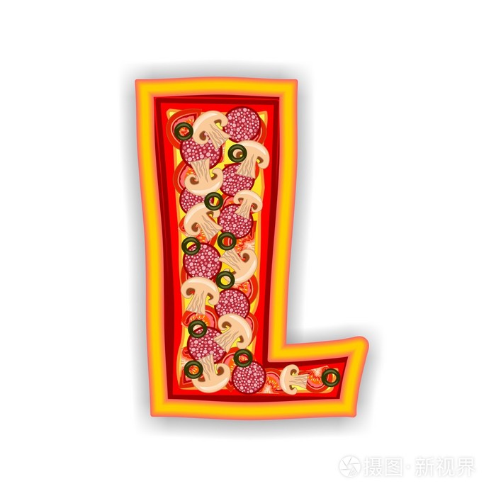 披萨字母字母 l