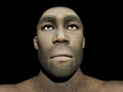 文明死了直立人男性-3d 渲染照片