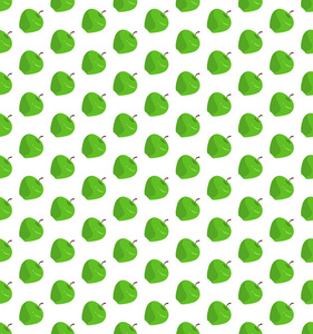孤立白色背景向量上的平坦绿苹果模式