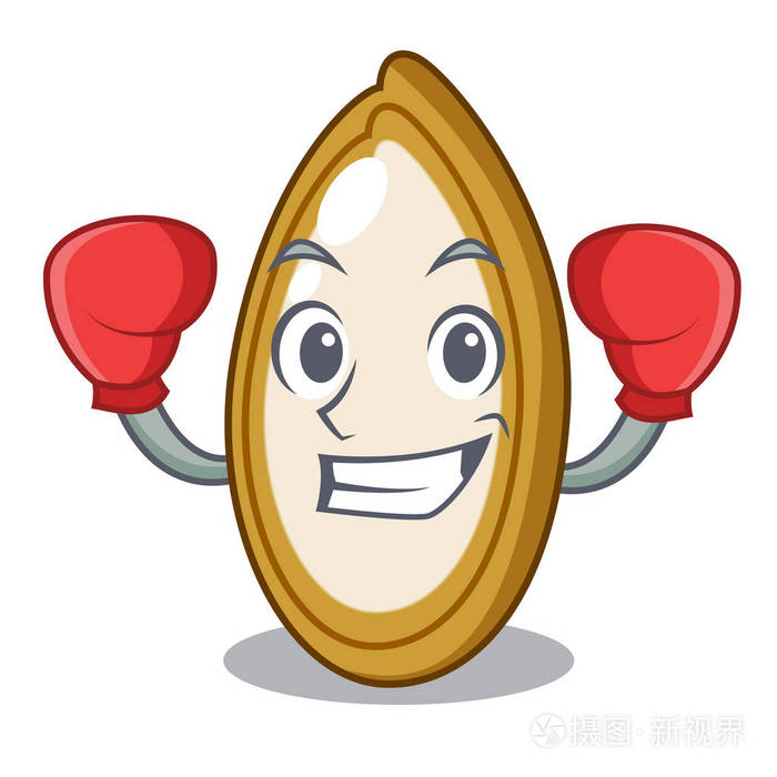 在卡通碗里装箱南瓜籽