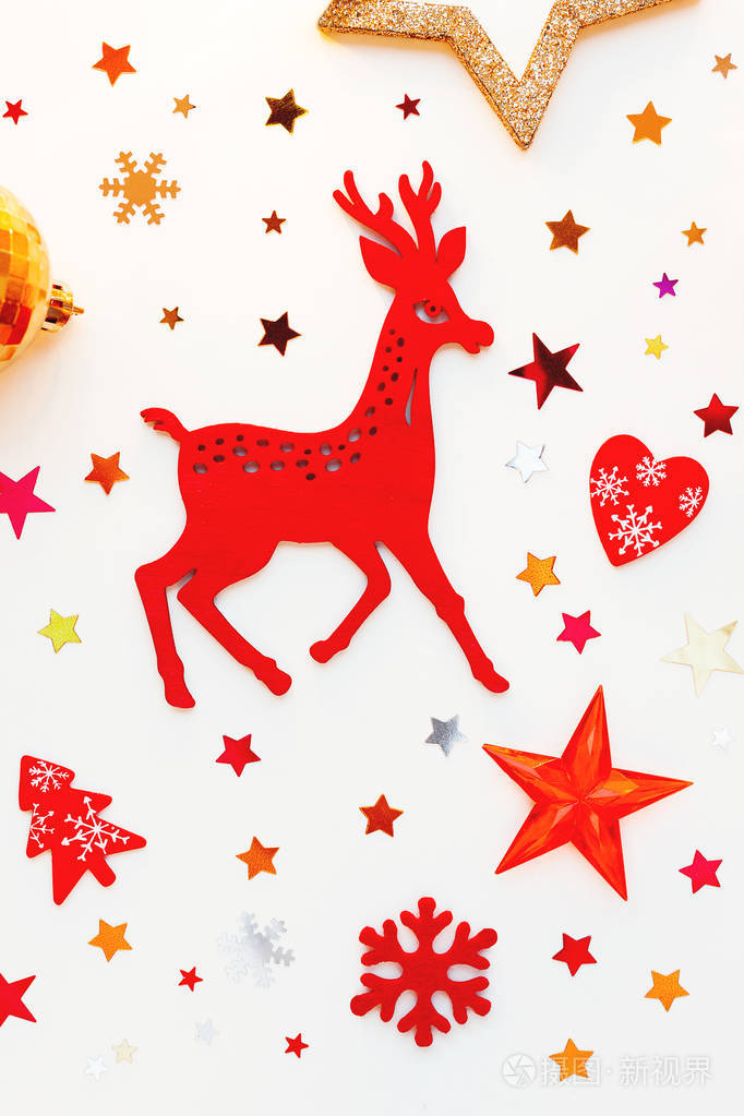 圣诞节和新年假日背景与装饰.