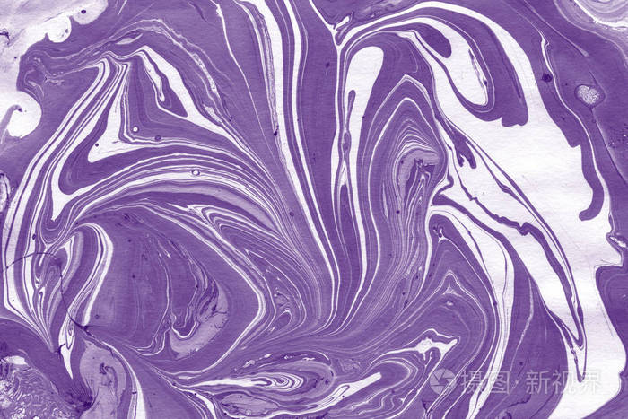紫色大理石背景与油漆飞溅纹理