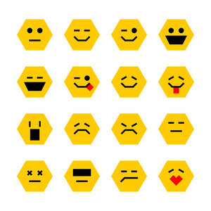 机器人脸表情符号集。卡通风格的机器人表情在 webUi 的白色背景上隔离