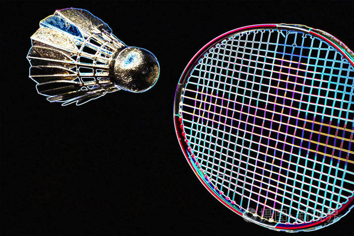 抽象羽毛球运动