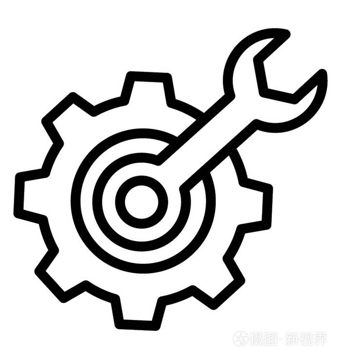 带齿轮技术支持符号的扳手