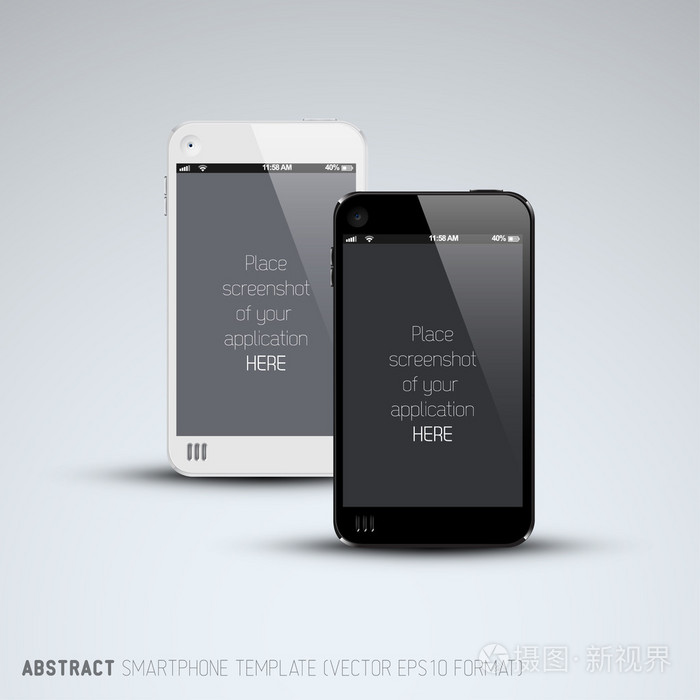 抽象黑色和白色手机模板