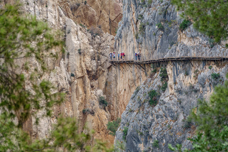 与游客 n2 el Caminito del Rey 小径