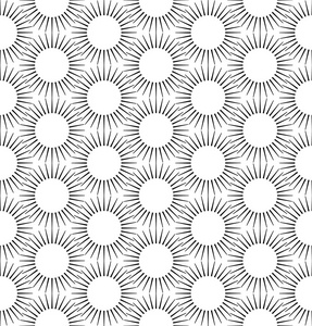 矢量无缝模式。黑白重复几何圆图案