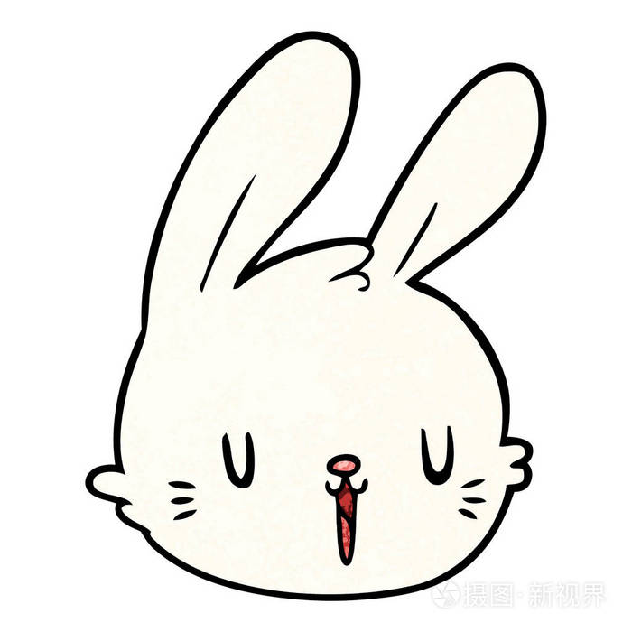 卡通兔脸的矢量图解
