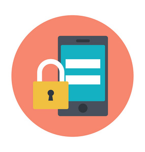 移动密码彩色的矢量图标锁屏界面移动 ui 智能手机样机黑客与笔记本