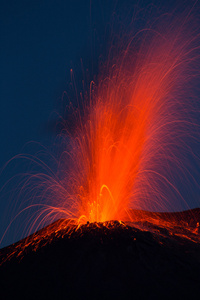 Vulkanausbruch groe Eruption am Stromboli