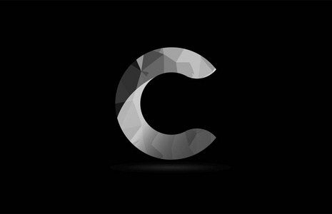 黑色和白色字母 c 标志设计适合公司或企业