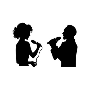 唱歌剪影图片-唱歌剪影素材-唱歌剪影插画-摄图新视界