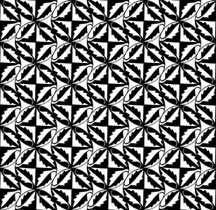 矢量无缝模式。黑白重复几何图案