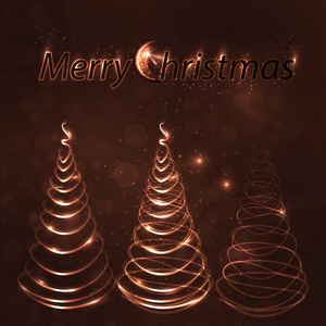 霓虹灯树快乐圣诞字体字体图片