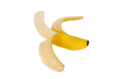 当面香蕉在孤立的白色背景的顶部视图。健康概念
