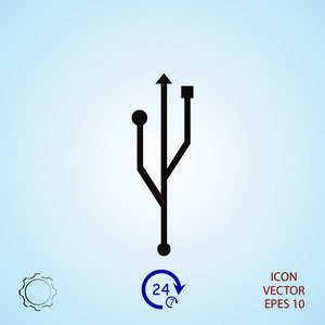 Usb 图标，矢量最佳平 Eps