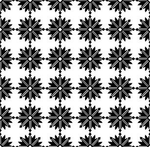 矢量无缝模式。黑白重复几何图案