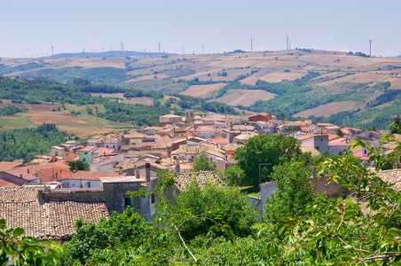 罗茜 valfortore 的全景视图。普利亚大区。意大利