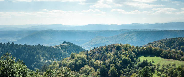 夏季山地和带系统的常绿森林和山峰。杜尔米托尔, 黑山