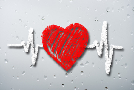 心跳字符和设计,在黑板上的爱情心照片