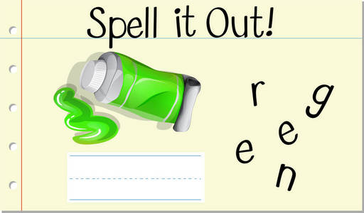 拼写英语单词绿色插图