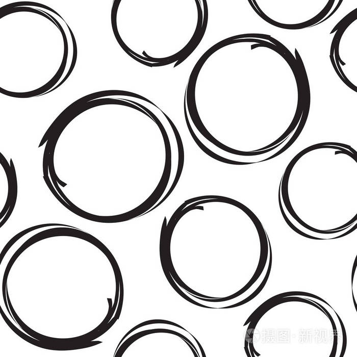 手绘画圆圈无缝模式背景.业务