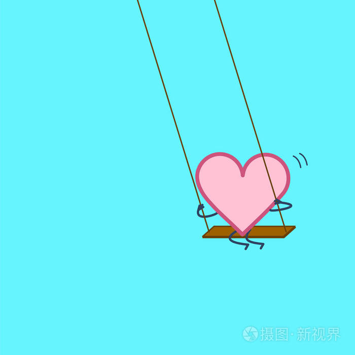 摇摆的心脏摇摆, 蓝色背景的图标