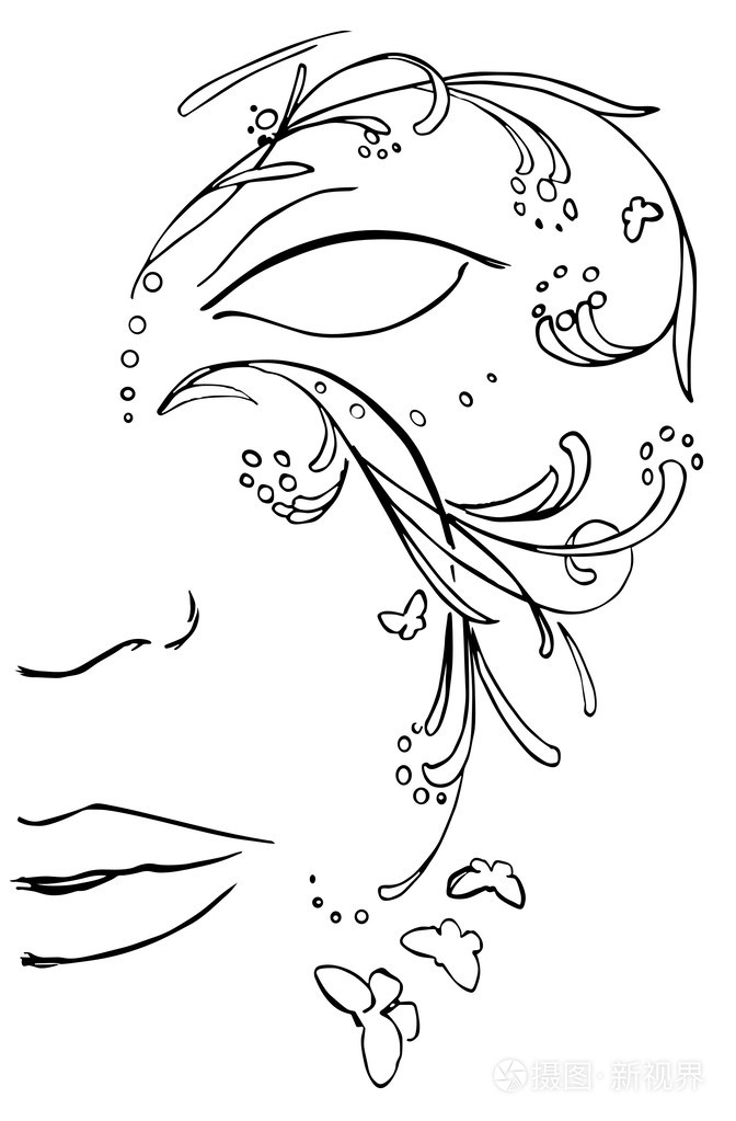 半脸面具图稿与剪切路径