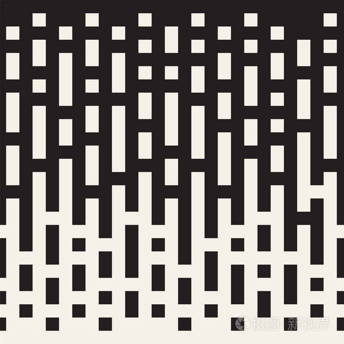 矢量无缝不规则线半色调黑白过渡抽象新潮的几何背景图案