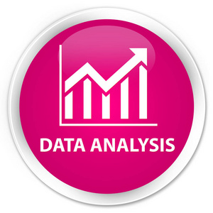 数据分析 统计图标 高级粉红色圆形按钮