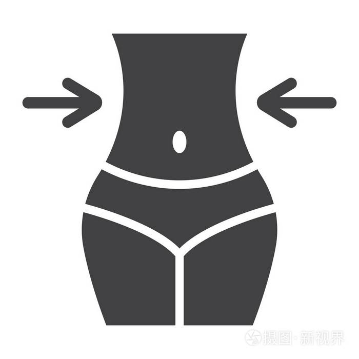 减肥标志符号, 健身和运动, 苗条的身体与测量磁带标