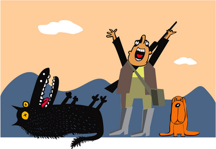 狼猎人狼猎人与狗照片