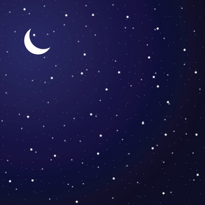 夜晚插画夜晚的天空矢量插画照片