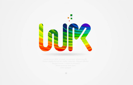 字母标志图标组合设计彩虹色图片