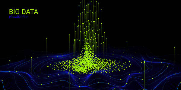 波形3d 抽象背景。大数据可视化