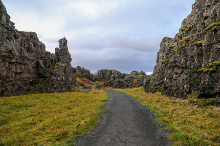 冰岛西南部 Thingvellir 国家公园山谷